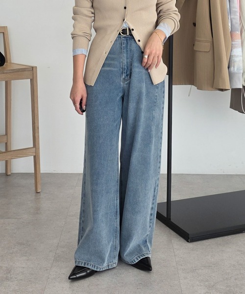 CRAFT STANDARD BOUTIQUE（クラフトスタンダードブティック）の「ストレートワイドデニムパンツ◆（デニムパンツ・レディース・グレー/ブルー系その他・M/L）」の6枚目の写真