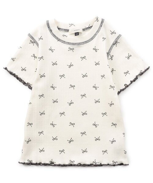 Seraph(セラフ)の「ステッチ配色ベーシックTシャツ_ジュニア対応(Tシャツ/カットソー・キッズ・ラベンダー/オフホワイト/レモンイエロー/レッド・140/130/120/110/100/90/80)」の2枚目の写真