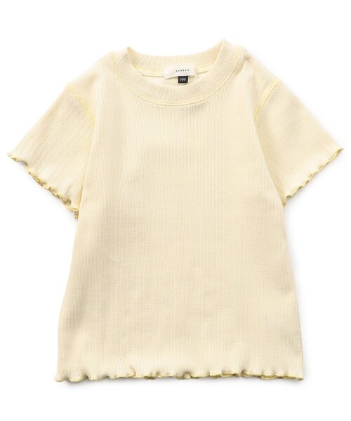 Seraph(セラフ)の「ステッチ配色ベーシックTシャツ_ジュニア対応(Tシャツ/カットソー・キッズ・ラベンダー/オフホワイト/レモンイエロー/レッド・140/130/120/110/100/90/80)」の1枚目の写真