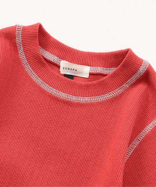 Seraph(セラフ)の「ステッチ配色ベーシックTシャツ_ジュニア対応(Tシャツ/カットソー・キッズ・ラベンダー/オフホワイト/レモンイエロー/レッド・140/130/120/110/100/90/80)」の9枚目の写真