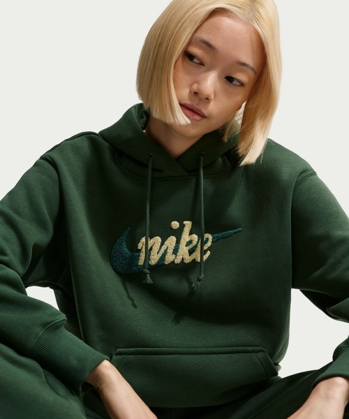 NIKE（ナイキ）の「ナイキ NIKE ナイキ ウィメンズ NSW PHNX フリース OS L/S ロゴ HDY（パーカー・レディース・ダークグリーン/ブラック・M/L）」の7枚目の写真