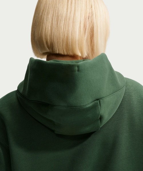 NIKE（ナイキ）の「ナイキ NIKE ナイキ ウィメンズ NSW PHNX フリース OS L/S ロゴ HDY（パーカー・レディース・ダークグリーン/ブラック・M/L）」の8枚目の写真