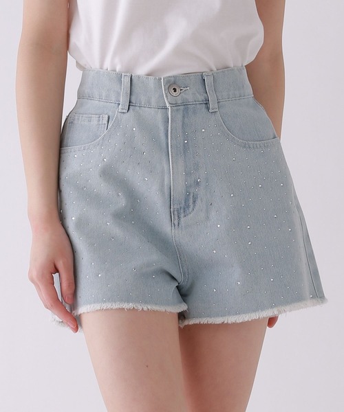 repipi armario（レピピ アルマリオ）の「ビジューデニムショートパンツ（デニムパンツ・キッズ・ブルー/ブラック・SMALL/MEDIUM/LARGE）」の4枚目の写真