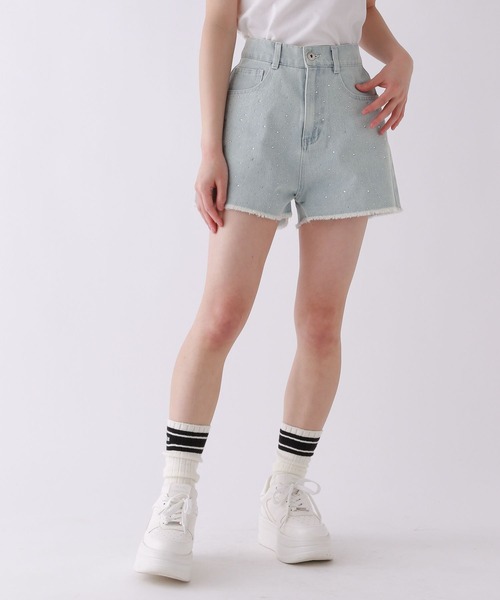 repipi armario（レピピ アルマリオ）の「ビジューデニムショートパンツ（デニムパンツ・キッズ・ブルー/ブラック・SMALL/MEDIUM/LARGE）」の6枚目の写真