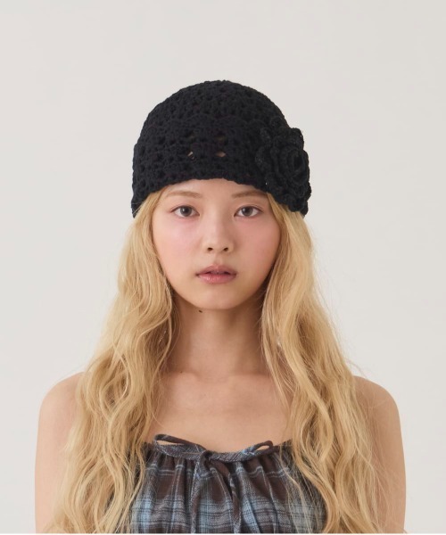 kaorinomori（カオリノモリ）の「kaorinomori  ディジーワッチ / カオリノモリ（ニットキャップ/ビーニー・レディース・レモンイエロー/ブラック/ピンク・FREE）」の5枚目の写真