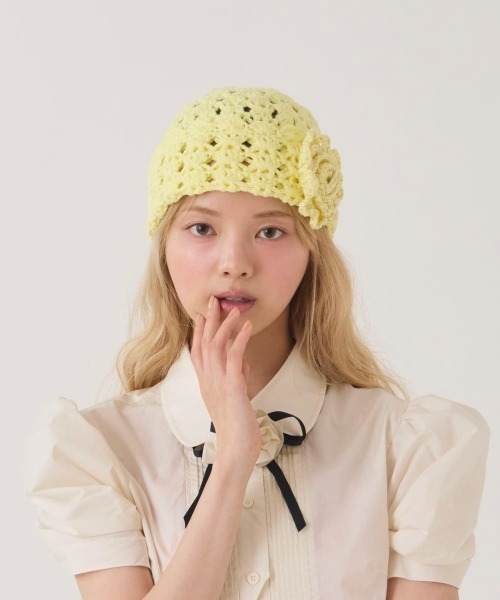 kaorinomori（カオリノモリ）の「kaorinomori  ディジーワッチ / カオリノモリ（ニットキャップ/ビーニー・レディース・レモンイエロー/ブラック/ピンク・FREE）」の15枚目の写真