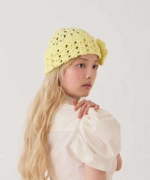 kaorinomori（カオリノモリ）の「kaorinomori  ディジーワッチ / カオリノモリ（ニットキャップ/ビーニー・レディース・レモンイエロー/ブラック/ピンク・FREE）」の16枚目の写真