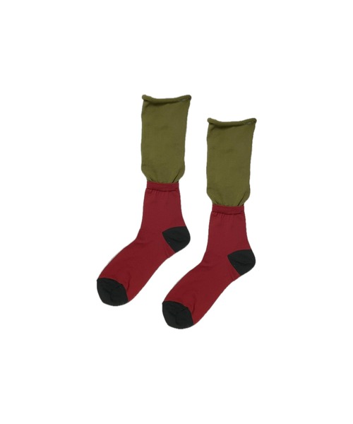 FAKUI（ファクイ）の「SWITCHING 3COLOR SOCKS / 切替え3カラーソックス（ソックス/靴下・レディース・グリーン系その他/ブルー系その他/レッド系その他・22.0～24.0cm）」の4枚目の写真