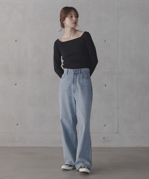 URBAN RESEARCH Sonny Label(アーバンリサーチサニーレーベル)の「『ZOZO先行予約』『WEB限定』シルク混スクエアネックニット(ニット/セーター・レディース・グリーン系その他/ブラック/オフホワイト・FREE)」の16枚目の写真