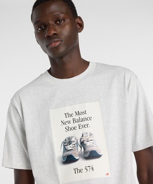 NEW BALANCE(ニューバランス)の「NEW BALANCE 574 advertising t-shirts MT61B0WF(Tシャツ/カットソー・メンズ・アッシュ/ブラック・M/L)」の10枚目の写真