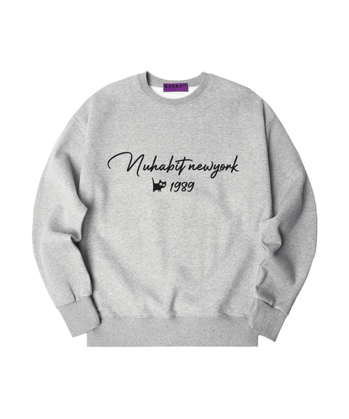 NUHABIT（ニューハビット）の「N/H MARK 1989 オーバーサイズ 起毛 スウェット (SOM4-5NH1318)（スウェット・メンズ・ブラック/ホワイト/グレー/ネイビー/アイボリー/ライトグレー・MEDIUM/LARGE/X-LARGE）」の5枚目の写真