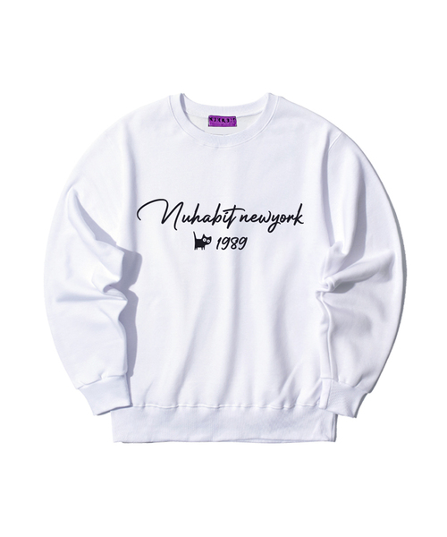NUHABIT（ニューハビット）の「N/H MARK 1989 オーバーサイズ 起毛 スウェット (SOM4-5NH1318)（スウェット・メンズ・ブラック/ホワイト/グレー/ネイビー/アイボリー/ライトグレー・MEDIUM/LARGE/X-LARGE）」の2枚目の写真
