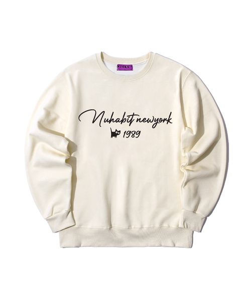 NUHABIT（ニューハビット）の「N/H MARK 1989 オーバーサイズ 起毛 スウェット (SOM4-5NH1318)（スウェット・メンズ・ブラック/ホワイト/グレー/ネイビー/アイボリー/ライトグレー・MEDIUM/LARGE/X-LARGE）」の3枚目の写真