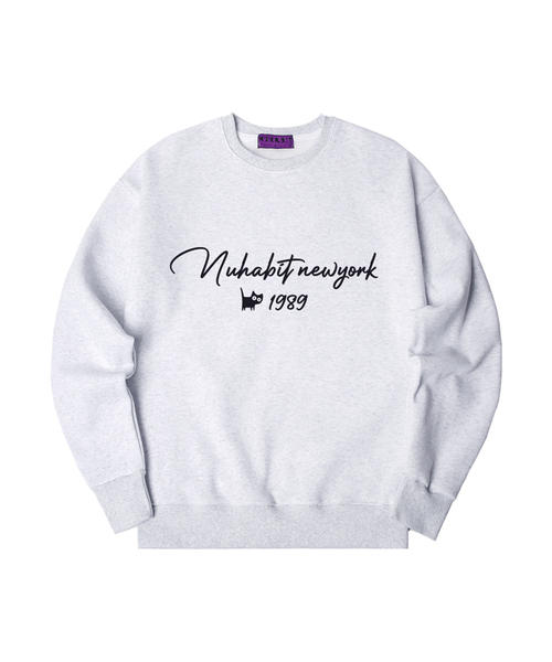 NUHABIT（ニューハビット）の「N/H MARK 1989 オーバーサイズ 起毛 スウェット (SOM4-5NH1318)（スウェット・メンズ・ブラック/ホワイト/グレー/ネイビー/アイボリー/ライトグレー・MEDIUM/LARGE/X-LARGE）」の4枚目の写真