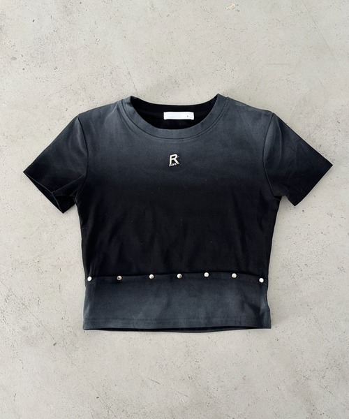 Bamm(バム)の「グラデーションスタッズTシャツ(Tシャツ/カットソー・レディース・ブラック/ホワイト・FREE)」の16枚目の写真