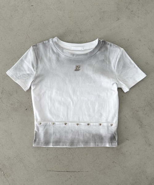 Bamm(バム)の「グラデーションスタッズTシャツ(Tシャツ/カットソー・レディース・ブラック/ホワイト・FREE)」の15枚目の写真