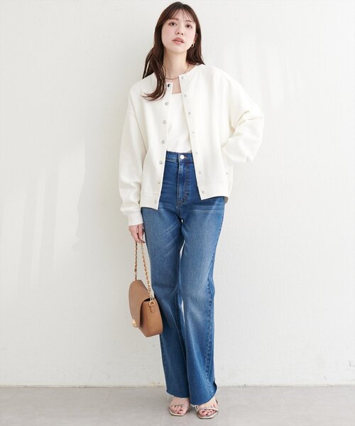 natural couture(ナチュラルクチュール)の「ダブルフェイスカットカーディガン(カーディガン/ボレロ・レディース・ピンク/ブラック/サックスブルー/ベージュ/オフホワイト・FREE)」の14枚目の写真