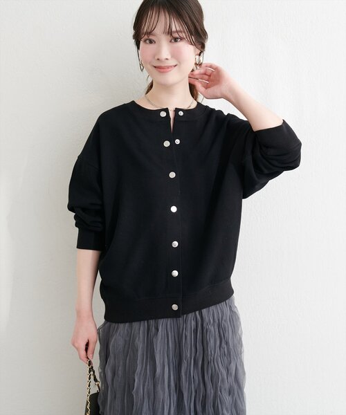 natural couture(ナチュラルクチュール)の「ダブルフェイスカットカーディガン(カーディガン/ボレロ・レディース・ピンク/ブラック/サックスブルー/ベージュ/オフホワイト・FREE)」の16枚目の写真