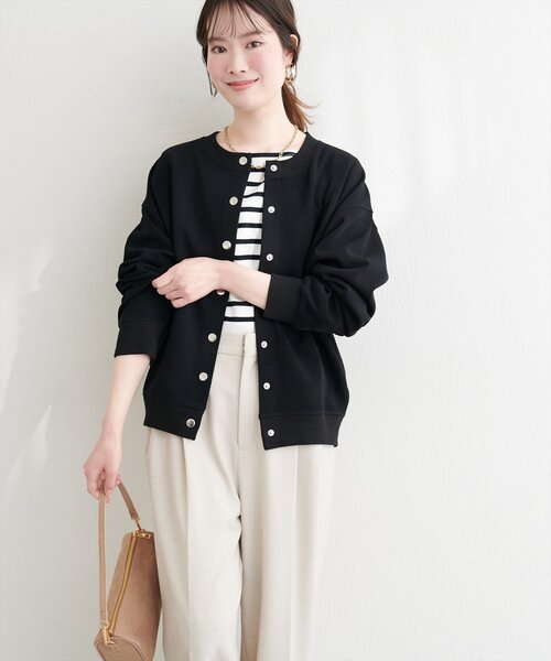 natural couture(ナチュラルクチュール)の「ダブルフェイスカットカーディガン(カーディガン/ボレロ・レディース・ピンク/ブラック/サックスブルー/ベージュ/オフホワイト・FREE)」の22枚目の写真