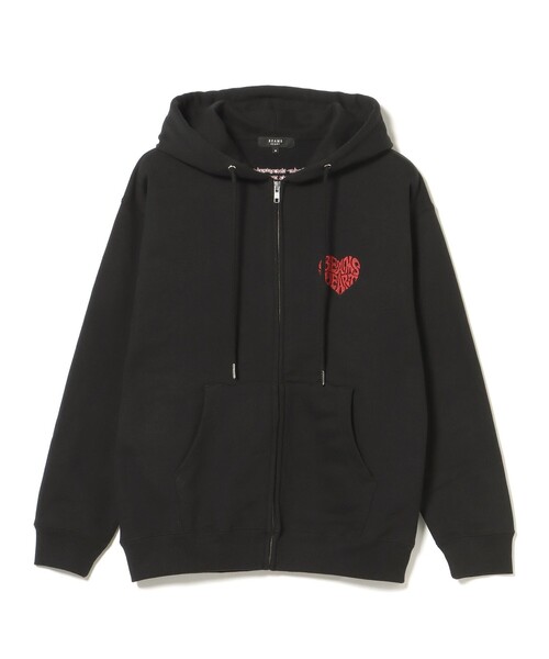 BEAMS HEART（ビームスハート）の「ハート ワンポイント ジップパーカー（パーカー・メンズ・グレー/ブラック・MEDIUM/LARGE/SMALL）」の2枚目の写真