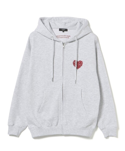 BEAMS HEART（ビームスハート）の「ハート ワンポイント ジップパーカー（パーカー・メンズ・グレー/ブラック・MEDIUM/LARGE/SMALL）」の3枚目の写真