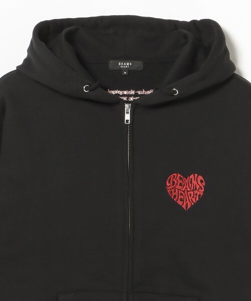 BEAMS HEART（ビームスハート）の「ハート ワンポイント ジップパーカー（パーカー・メンズ・グレー/ブラック・MEDIUM/LARGE/SMALL）」の7枚目の写真