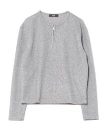 Chikashitsu +（チカシツプラス）の「【Chikashitsu +】zip neck long sleeve knit / 【チカシツプラス】ジップネック長袖ニット（ニット/セーター）」