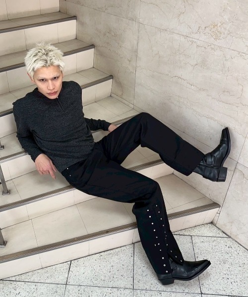 Chikashitsu+ zip neck long sleeve knit — вязаная водолазка на молнии