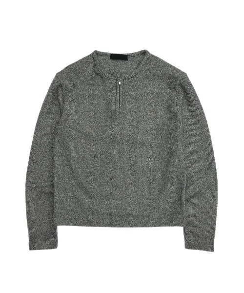 Chikashitsu +(チカシツプラス)の「【Chikashitsu +】zip neck long sleeve knit / 【チカシツプラス】ジップネック長袖ニット(ニット/セーター・メンズ・ブラウン/グレー/チャコール・ONE SIZE)」の8枚目の写真