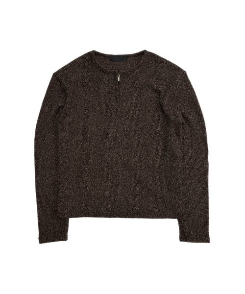 Chikashitsu +(チカシツプラス)の「【Chikashitsu +】zip neck long sleeve knit / 【チカシツプラス】ジップネック長袖ニット(ニット/セーター・メンズ・ブラウン/グレー/チャコール・ONE SIZE)」の19枚目の写真