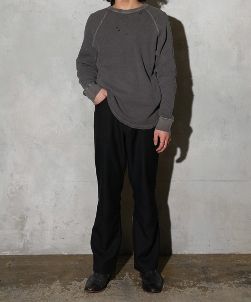 C.E.L.STORE(セルストア)の「I LOVE LA / アイラブエルエー LONG SLEEVE WAFFLE TEE ダメージ加工 長袖 ワッフル サーマルカットソー(Tシャツ/カットソー・メンズ・ブラック/ブラック系その他/ナチュラル・LARGE/MEDIUM)」の22枚目の写真