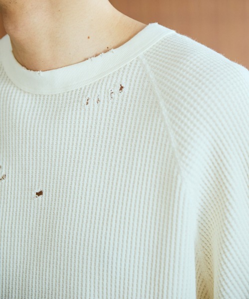 C.E.L.STORE(セルストア)の「I LOVE LA / アイラブエルエー LONG SLEEVE WAFFLE TEE ダメージ加工 長袖 ワッフル サーマルカットソー(Tシャツ/カットソー・メンズ・ブラック/ブラック系その他/ナチュラル・LARGE/MEDIUM)」の17枚目の写真