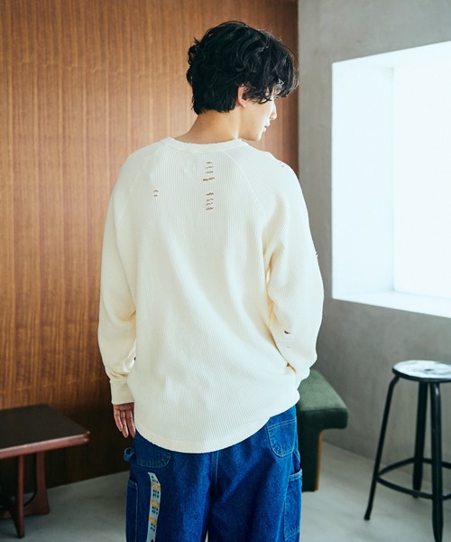 C.E.L.STORE(セルストア)の「I LOVE LA / アイラブエルエー LONG SLEEVE WAFFLE TEE ダメージ加工 長袖 ワッフル サーマルカットソー(Tシャツ/カットソー・メンズ・ブラック/ブラック系その他/ナチュラル・LARGE/MEDIUM)」の16枚目の写真