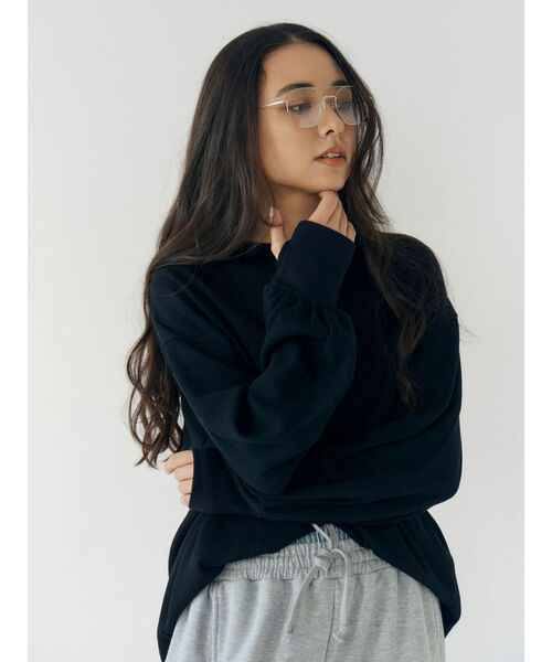 Ungrid（アングリッド）の「【WEB限定】スリーブボリュームワッフルロングスリーブTee（Tシャツ/カットソー・レディース・ピンク/ネイビー/グリーン系その他/イエロー/ブラック/アイボリー・FREE）」の9枚目の写真