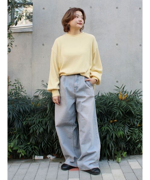 Ungrid（アングリッド）の「【WEB限定】スリーブボリュームワッフルロングスリーブTee（Tシャツ/カットソー・レディース・ピンク/ネイビー/グリーン系その他/イエロー/ブラック/アイボリー・FREE）」の17枚目の写真