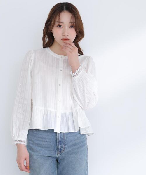 NATURAL BEAUTY BASIC(ナチュラルビューティーベーシック)の「◇レースカフスブラウス(シャツ/ブラウス・レディース・ブラック/オフホワイト/オレンジ・FREE)」の4枚目の写真