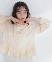 NATURAL BEAUTY BASIC | ◇レースカフスブラウス(シャツ/ブラウス)