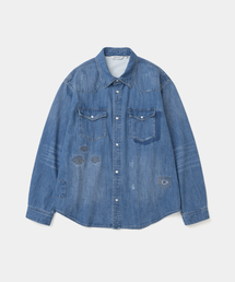 UNIFORM BRIDGE（ユニフォームブリッジ）の「patch work western denim shirt 8.5oz light indigo（シャツ/ブラウス）」