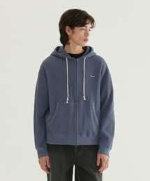 スモールロゴワッフルフードジップアップブルー