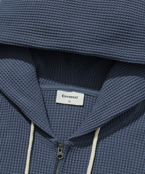 COVERNAT(カバーナット)の「スモールロゴワッフルフードジップアップブルー(パーカー・メンズ・その他・X-LARGE/SMALL/LARGE/MEDIUM)」の6枚目の写真