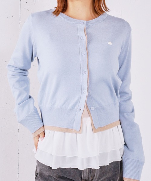 archives（アルシーヴ）の「【ＯＮかわ】配色レイヤードニットカーディガン（カーディガン/ボレロ・レディース・ブルー/グレー/アイボリー/ネイビー・MEDIUM）」の13枚目の写真