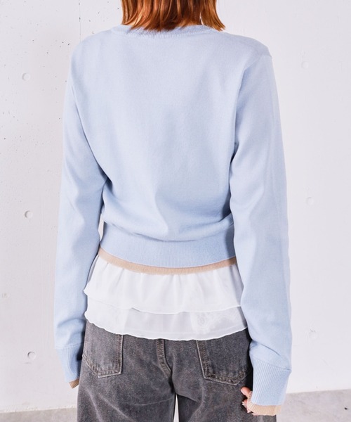 archives（アルシーヴ）の「【ＯＮかわ】配色レイヤードニットカーディガン（カーディガン/ボレロ・レディース・ブルー/グレー/アイボリー/ネイビー・MEDIUM）」の15枚目の写真