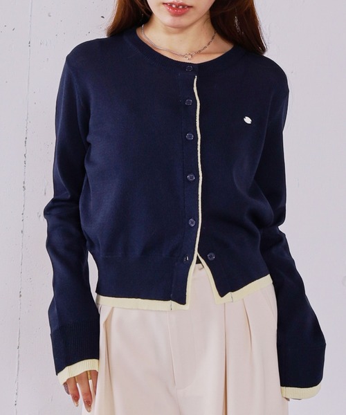 archives（アルシーヴ）の「【ＯＮかわ】配色レイヤードニットカーディガン（カーディガン/ボレロ・レディース・ブルー/グレー/アイボリー/ネイビー・MEDIUM）」の21枚目の写真