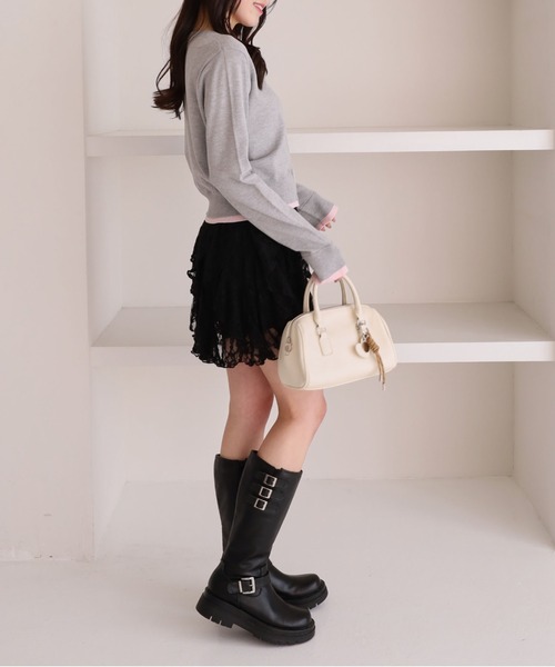 archives（アルシーヴ）の「【ＯＮかわ】配色レイヤードニットカーディガン（カーディガン/ボレロ・レディース・ブルー/グレー/アイボリー/ネイビー・MEDIUM）」の11枚目の写真