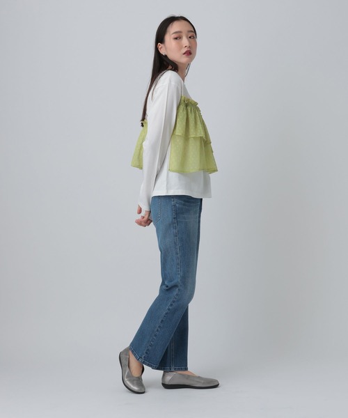 LEPSIM（レプシィム）の「ドット柄ドッキングプルオーバー　647456（Tシャツ/カットソー・レディース・ホワイト×ライム/チャコールグレー・FREE）」の14枚目の写真