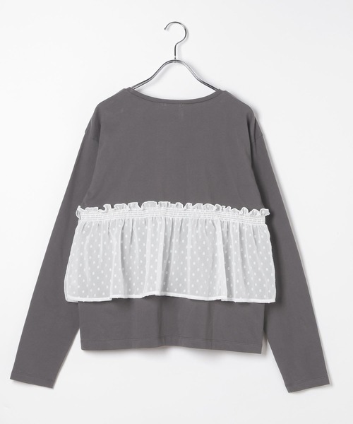 LEPSIM（レプシィム）の「ドット柄ドッキングプルオーバー　647456（Tシャツ/カットソー・レディース・ホワイト×ライム/チャコールグレー・FREE）」の15枚目の写真