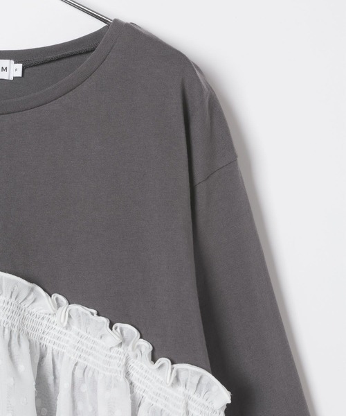 LEPSIM（レプシィム）の「ドット柄ドッキングプルオーバー　647456（Tシャツ/カットソー・レディース・ホワイト×ライム/チャコールグレー・FREE）」の17枚目の写真