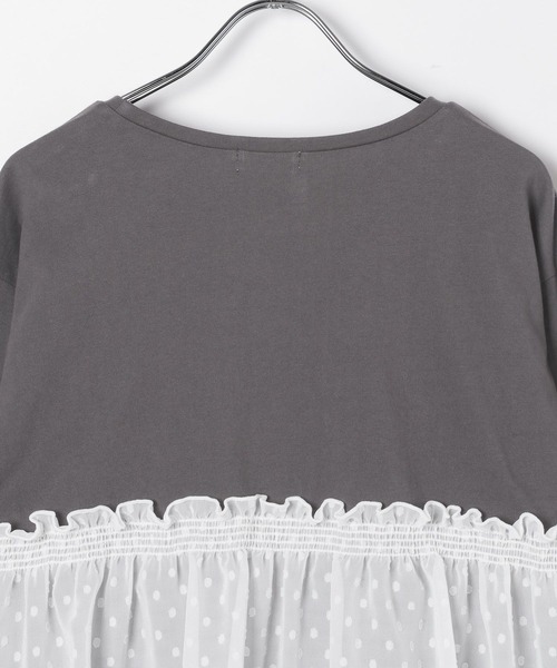 LEPSIM（レプシィム）の「ドット柄ドッキングプルオーバー　647456（Tシャツ/カットソー・レディース・ホワイト×ライム/チャコールグレー・FREE）」の20枚目の写真