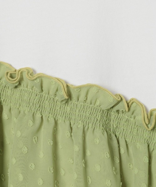 LEPSIM（レプシィム）の「ドット柄ドッキングプルオーバー　647456（Tシャツ/カットソー・レディース・ホワイト×ライム/チャコールグレー・FREE）」の22枚目の写真