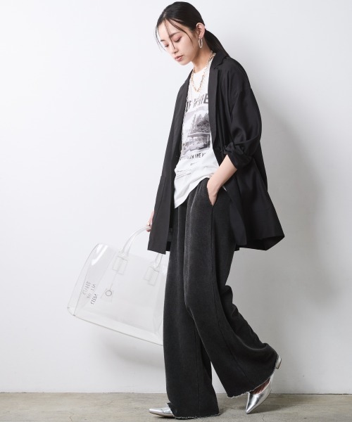 CHIC STYLE（シックスタイル）の「シアーブラウスジャケット＜大きいサイズ有＞シックスタイル（テーラードジャケット・レディース・ブラック/モカ・M/L/LL/3L/4L/5L）」の7枚目の写真